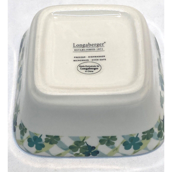 LONGABERGER “Lucky Twist Dish” with Shamrocks - New in Box - Picture 5 of 7